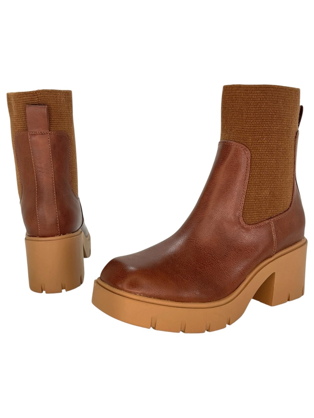 Sun + Stone Verityy Brown Faux Leather Womens Ankle Boots Size 8.5M - Picture 8 of 10